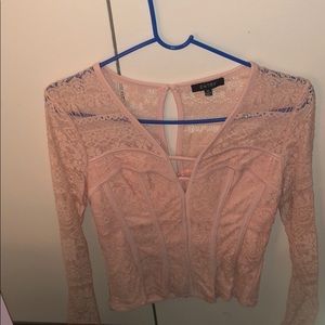 Blush lace blouse